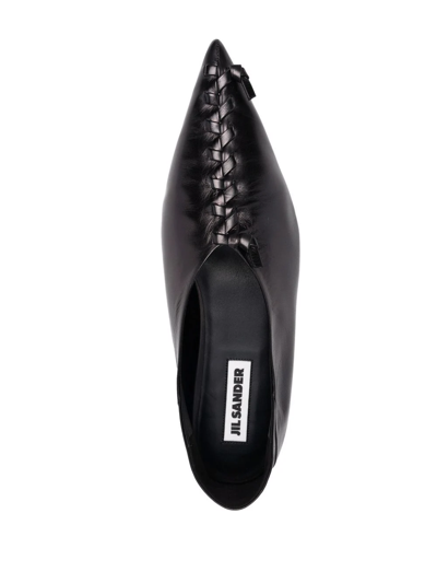 Shop Jil Sander Ballerina Knot-detail Flats In Black