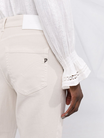 Dondup Koons Cropped Button-fly Trousers In Neutrals