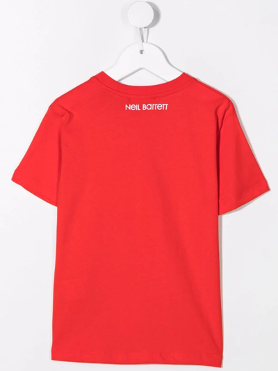 Shop Neil Barrett Lightning Print T-shirt In Red