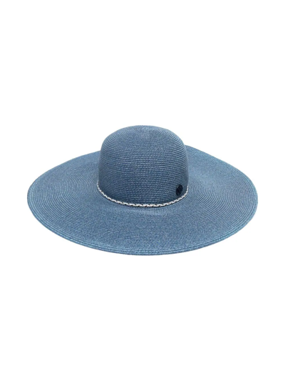 Shop Maison Michel Blanche Capeline Hat In Blue