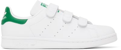 Shop Adidas Originals White & Green Stan Smith Sneakers In Ftwr White/ftwr Whit