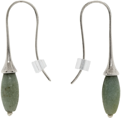 Shop Isabel Marant Green & Silver Naya Drop Earrings In Pasi Pacific/silver