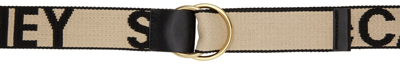 Shop Stella Mccartney Beige & Black Monogram D-ring Belt In 9195 Ecru'/black