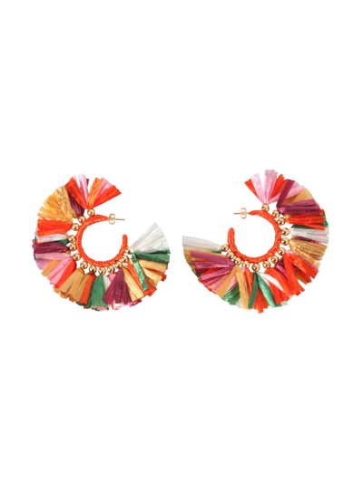 Shop La Doublej Circle Earrings In Orange