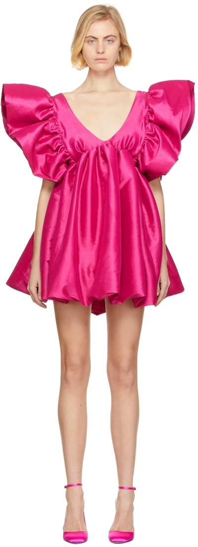 Shop Kika Vargas Pink Adri Short Dress In Fuschia