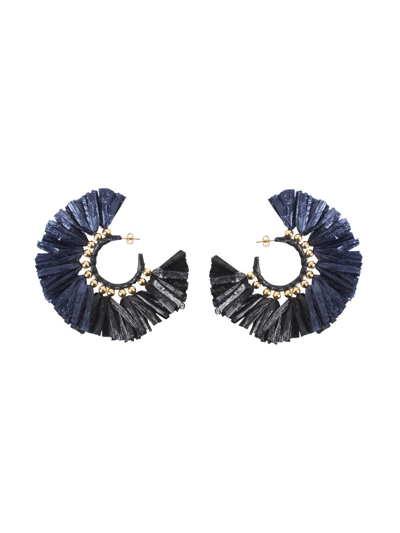 Shop La Doublej Circle Earrings In Black