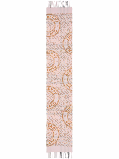 Shop Burberry Giant Check Cashemre Scarf In Pink
