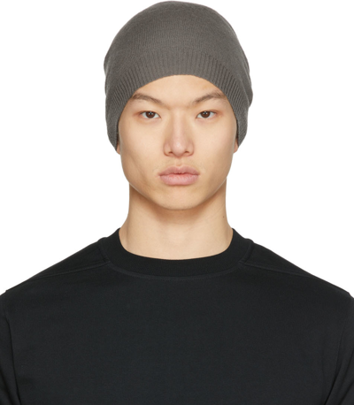 Shop Rick Owens Grey Medium Wool Beanie In 34 Dust