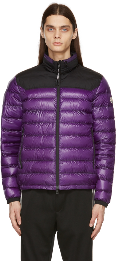 Shop Moncler Purple & Black Down Silvere Jacket In 65a Purple