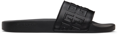 Shop Givenchy Black 4g Logo Slides In 001-black