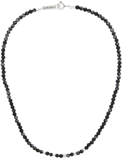 Shop Isabel Marant Black Snowstone Necklace In 02fk Faded Black