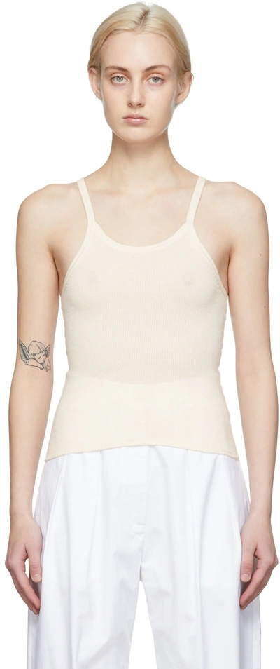 Shop Arch The Off-white Rib Knit Tank Top In Ivory