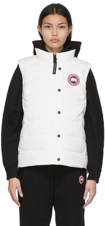 Shop Canada Goose White Freestyle Vest In 433 N.star Wh