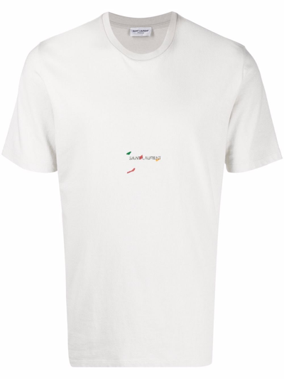 Shop Saint Laurent T-shirt Col Rond (volume Class In White