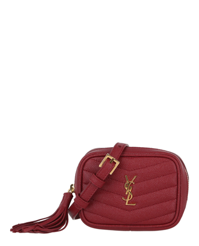 Shop Saint Laurent Mini Lou Belt Bag In Red