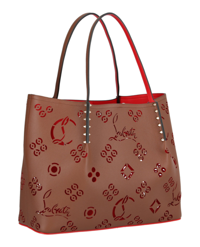 Shop Christian Louboutin Cabraock Small Logo Tote In Brown