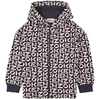 Shop Kenzo Kids Charcoal Logo Print Hoodie In Grey