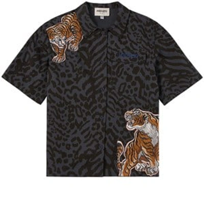 Shop Kenzo Kids Dark Grey Tigers Shirt