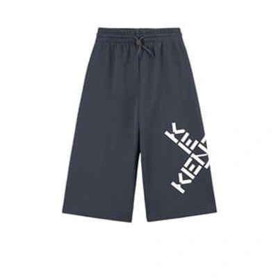 Shop Kenzo Kids Charcoal Logo Sweatpants In Grey