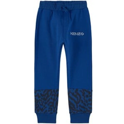 Shop Kenzo Kids Blue Leopard Sweatpants