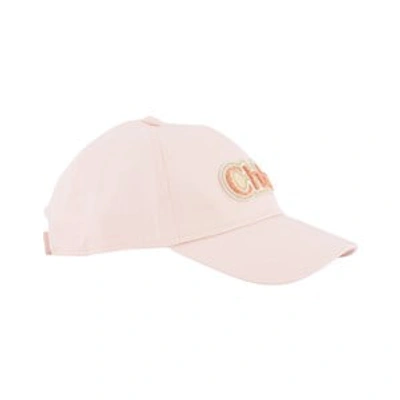 Girls Pink Cotton Logo Cap