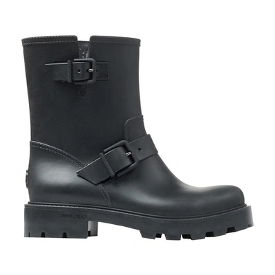 Shop Jimmy Choo Yael Ankle Rain Boots In Black