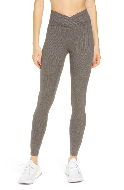 Shop Year Of Ours Veronica High Waist Rib Leggings In Heathered Grey