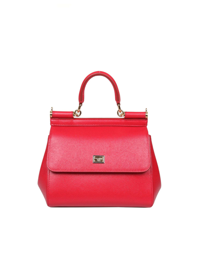 Shop Dolce & Gabbana Sicily Small Tote Bag In Red