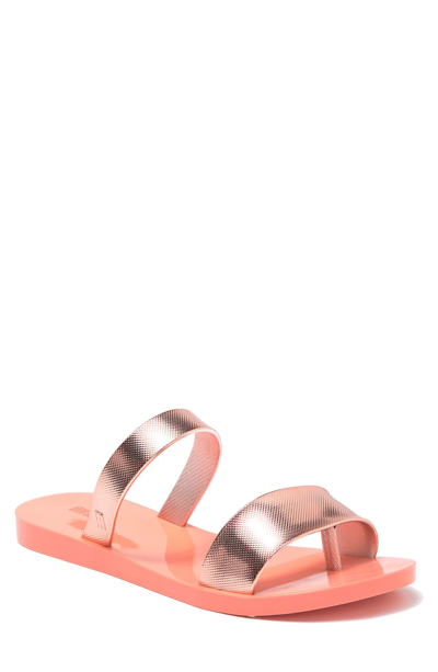Shop Melissa Love Lip Ad Sandal In Pink/ Bronze