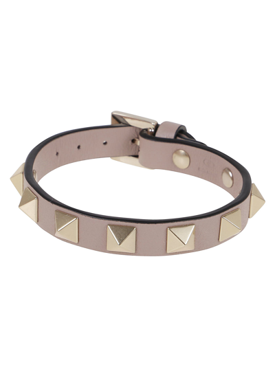 Shop Valentino Garavani Rockstud Adjustable Bracelet In Pink