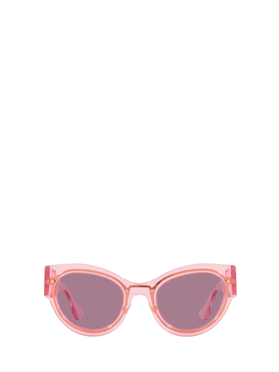 Shop Versace Eyewear Cat Eye Frame Sunglasses In Pink