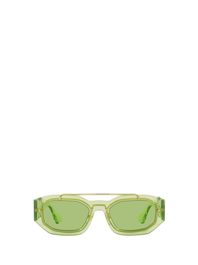 Shop Versace Eyewear Medusa Rectangle In Green