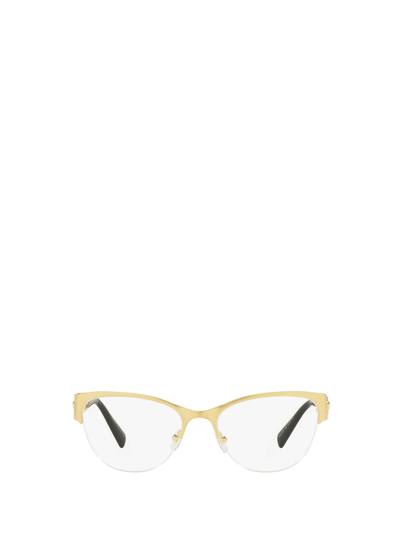 Shop Versace Ve1278 Brushed Gold Glasses