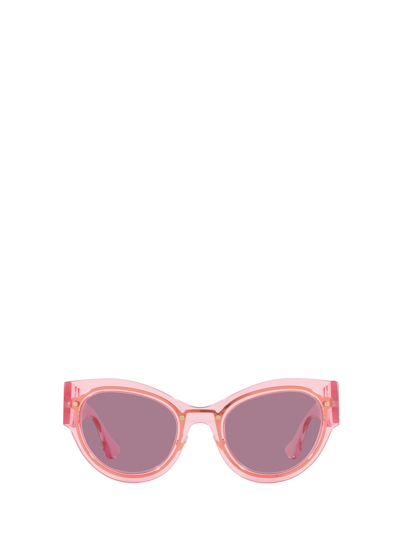 Shop Versace Ve2234 Transparent Pink Sunglasses