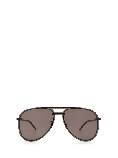 Shop Saint Laurent Classic 11 Mask Black Sunglasses