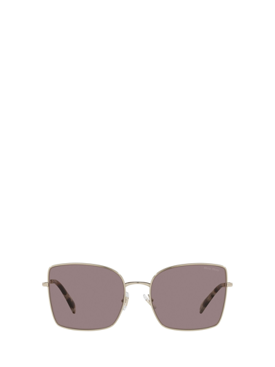 Shop Miu Miu Eyewear Mu 51ws Pale Gold Sunglasses
