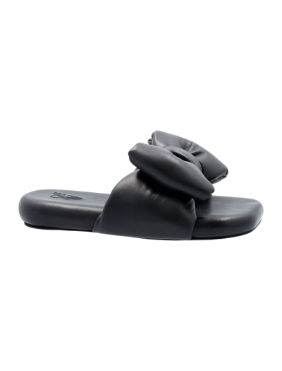 Shop Off-white Nappa Extra Padded Slippers In Black