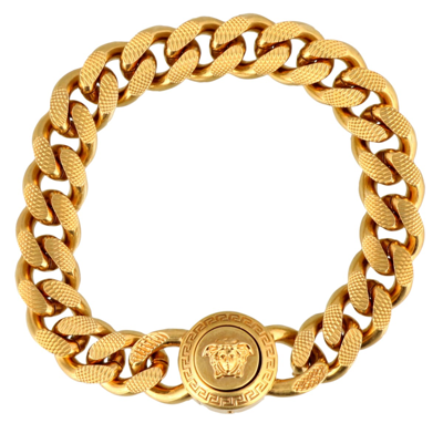 Shop Versace Medusa Logo Chain Bracelet In Gold