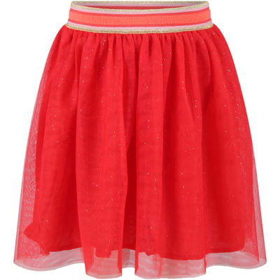 Shop Billieblush Red Skirt For Girl With Lurex Details
