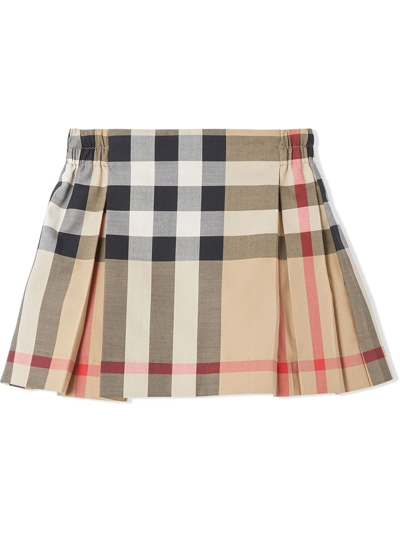 Shop Burberry Archive Beige Cotton Skirt In Check