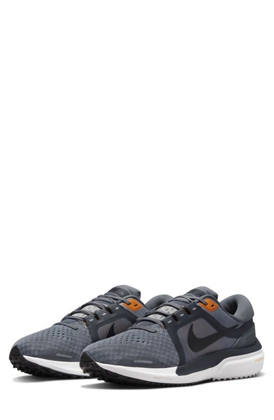 Nike Men's Air Zoom Vomero 16 Running Sneakers From Finish Line In Grey/ Black/ Kumquat