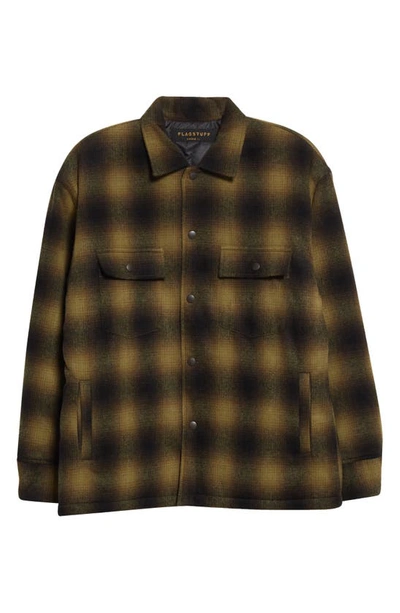 Shop Flagstuff Check Wool Blend Jacket In Yellow
