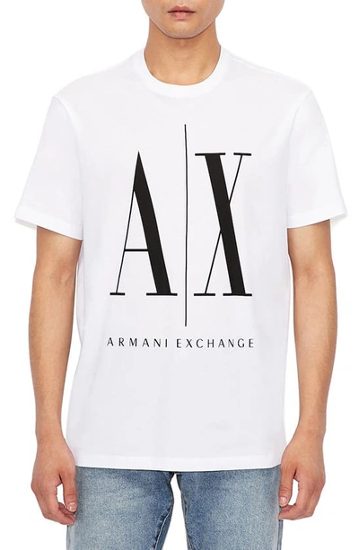 Shop Armani Exchange Icon Logo Cotton Graphic Tee In White