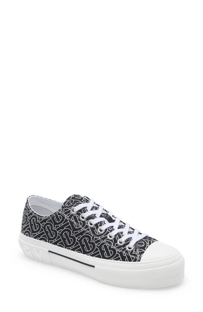 Shop Burberry Jack Tb Monogram Low Top Sneaker In Black / White
