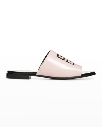 Shop Givenchy 4g Lambskin Flat Mule Sandals In Blush Pink