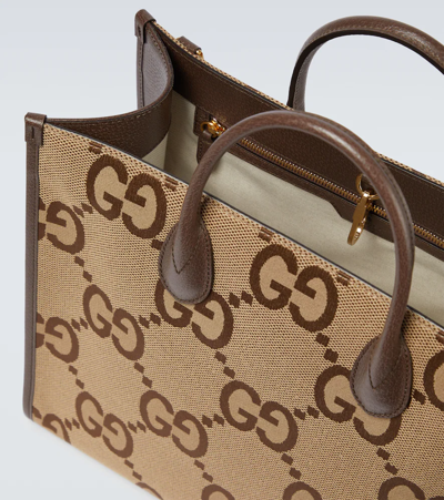 Shop Gucci Jumbo Gg Tote Bag In Camel Eb/n.ac/law.po