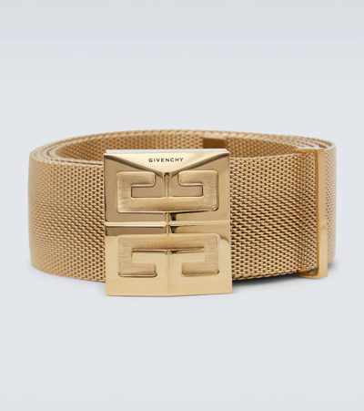 Shop Givenchy 4g Skate Belt In Golden Yellow