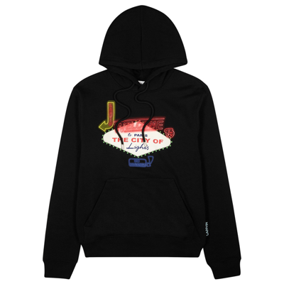 Shop Lanvin Las Vegas Printed Hooded Cotton Sweatshirt In Black