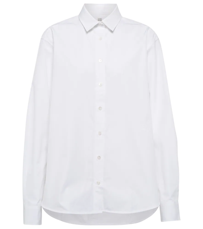 Shop Totême Cotton Poplin Shirt In White