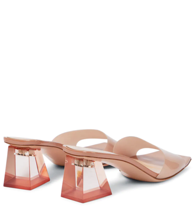 Gianvito Rossi Vernice Block-heel Mules In Praline+praline